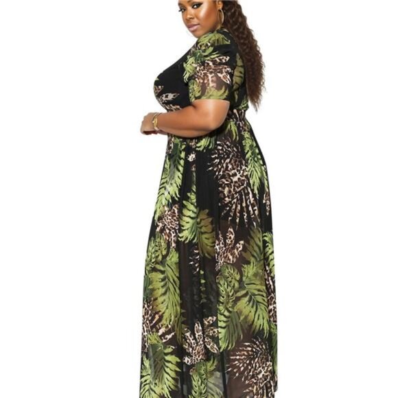 1XL Mesh High-Low Leaf Top - Picture 2 of 6